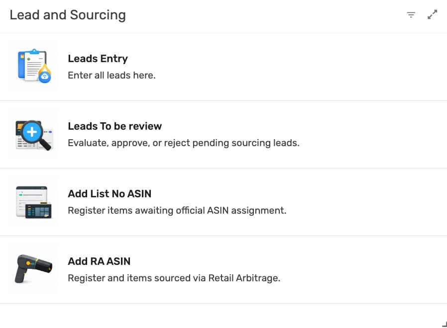 Lead & Sourcing screenshot